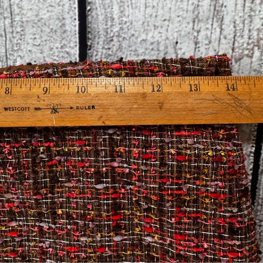 J.Crew Tweed Pencil Skirt Size 00 Brown Red Textured Career‎ Classic